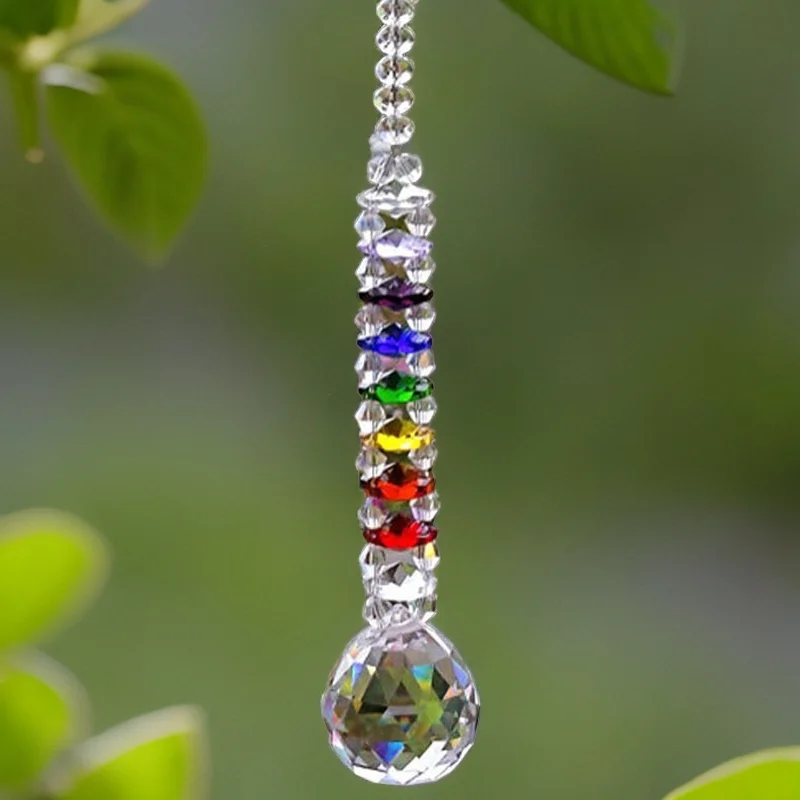 Clear Crystal Ball Prisms Suncatcher Fengshui Pendant Hanging Ornament Rainbow Maker for Home Garden Decoration
