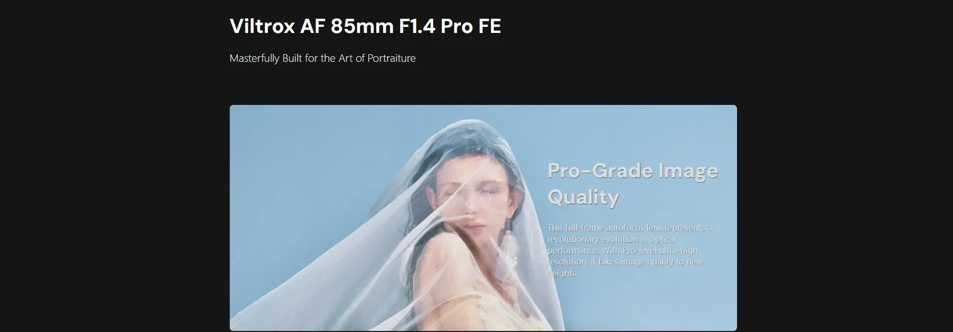 VILTROX 85mm F1.4 Pro Lens Auto Focus Large Aperture Full Frame Mirrorless Camer