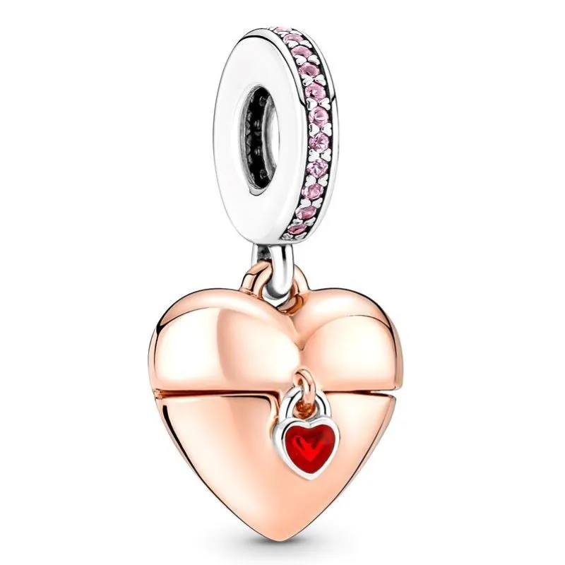 

Authentic 925 Sterling Silver Moments Reveal Your Love Heart Locket Pendant Charm Bead Fit Pan Bracelet & Necklace Jewelry