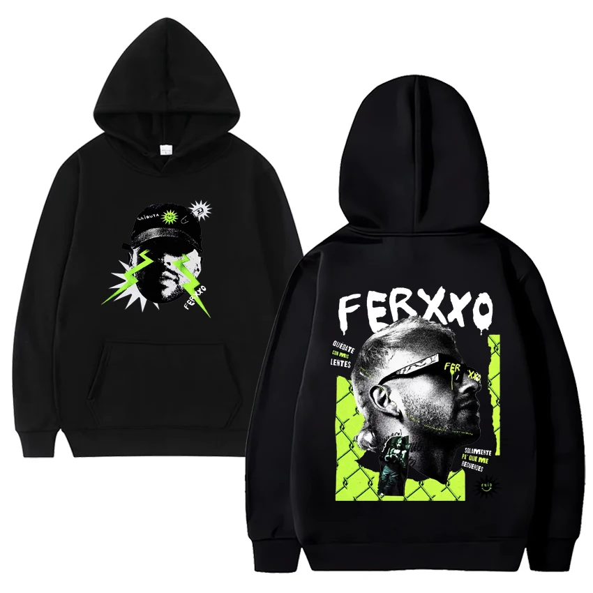 

Популярная Толстовка Rapper Feid Ferxxo Tour Повседневная винтажная Толстовка для мужчин и женщин Y2k пуловеры с двусторонним принтом модные повседневные свитшоты