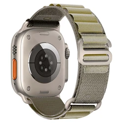 Enhanced Nylon Alpine Loop Band for Apple Watch - Premium Strap Bracelet (Olive 27)