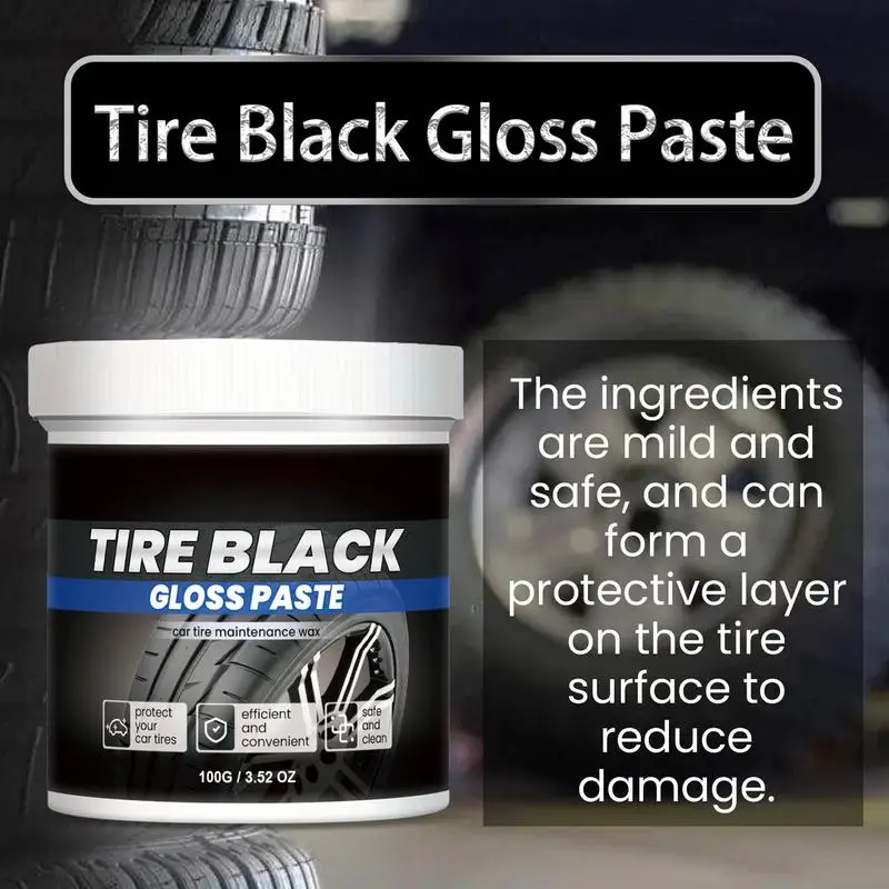 100g Mild Tire Cream Waterproof Tire Polisher Car Shine Metal Cleaning Cream Automotive Cleaning Supplies car tire wax tire polishing paste