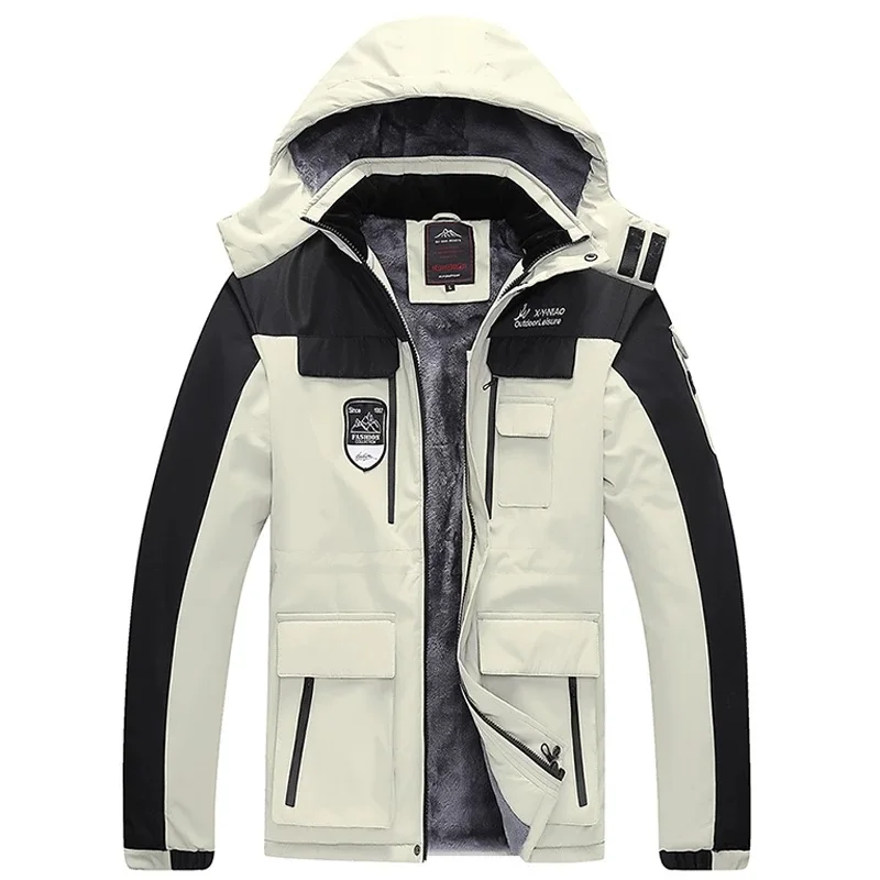 

2023 8XL Winter Warm Thick Waterproof Jackets Men Streetwear Parkas Coats Outwear Windproof Hat Snow Overcoat Men Clothes Plus