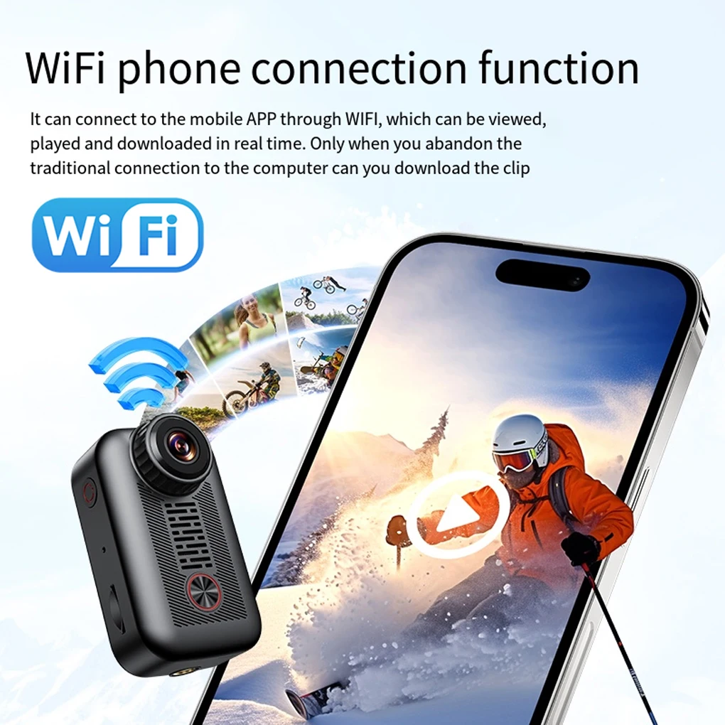 HD 2K 무선 카메라 WiFi App 충전식 개 고양이 애완 동물 스포츠 카메라 칼라 카메라 비디오 기록 고양이 개 생일 선물