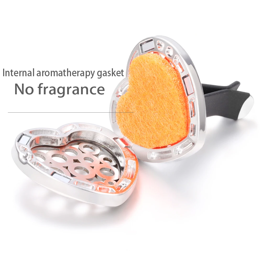 Heart Shape Car Aromatherapy Diffuser Pendant Car Vent Clips Tree of Life Stainless Steel Perfume Essential Oil Locket Jewelry