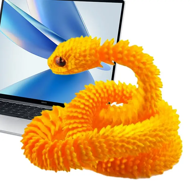 3D Printed Snake Desktop Articulated Snake Collectibles Creative Snake Model Sensory Toys Desktop Ornament For Boys Kid Gifts