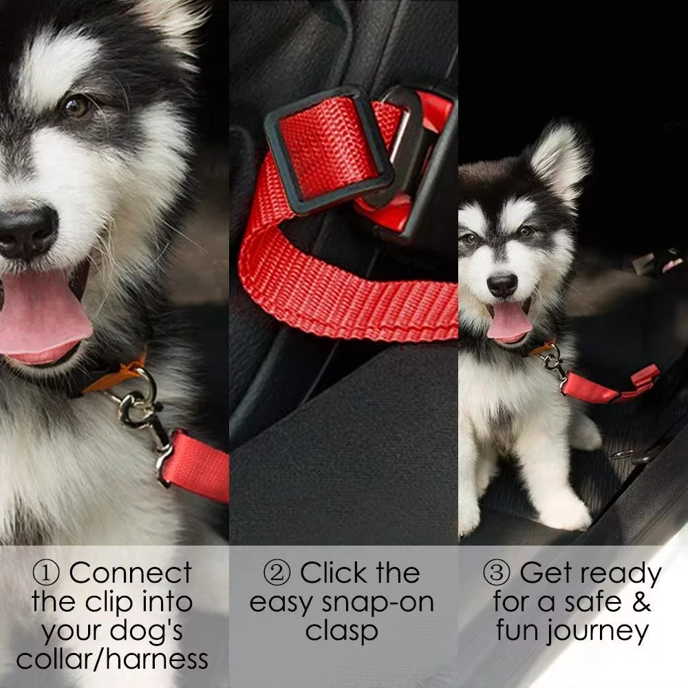 Dog Seat Belt Safety Protector Travel Accessories Leash Collar Breakaway Solid Car Harness For Pets