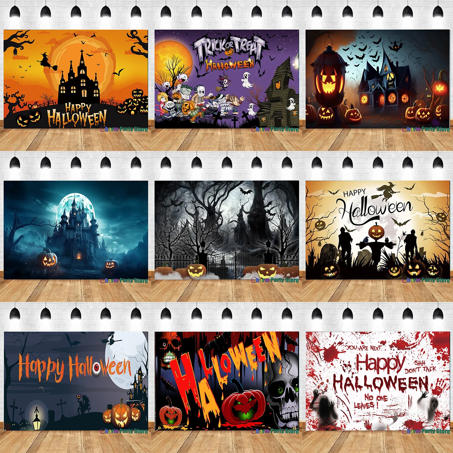 

Charm Halloween Background Graveyard Backdrops for Photography Scary Terror Cemetary Photo Backdrop Halloween Party Decoration
