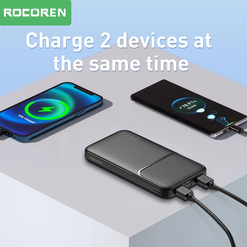 Rocoren 10000mAh Power Bank Portable Charger External Battery 10000 mAh Fast Charging Powerbank For iPhone Xiaomi mi 13 POCO images - 6