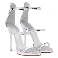 2026 Women's Summer New Sexy Stiletto Heels Sandals Fashion High-quality Banquet Zipper Strap Combination High Heels - Image 2