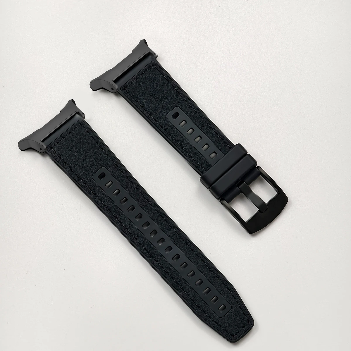 Premium Leather Silicone Sports Strap – Elegant Bracelet Band Loop with Clasp