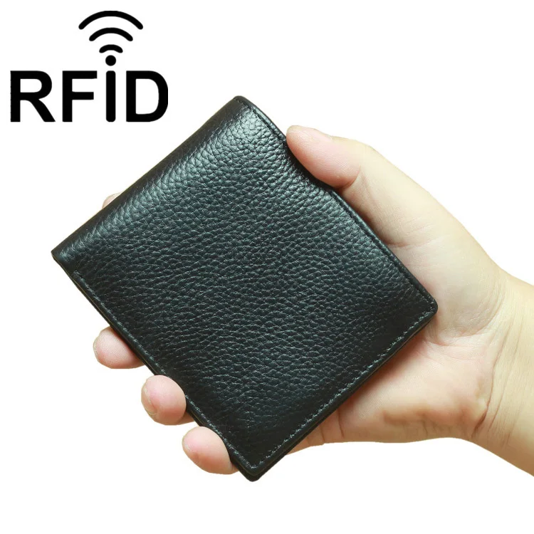 

Rfid Blocking Genuine Leather Men Wallet Designer Small Youth Purse for Men Trend Leather Wallet for Men 9*10cm