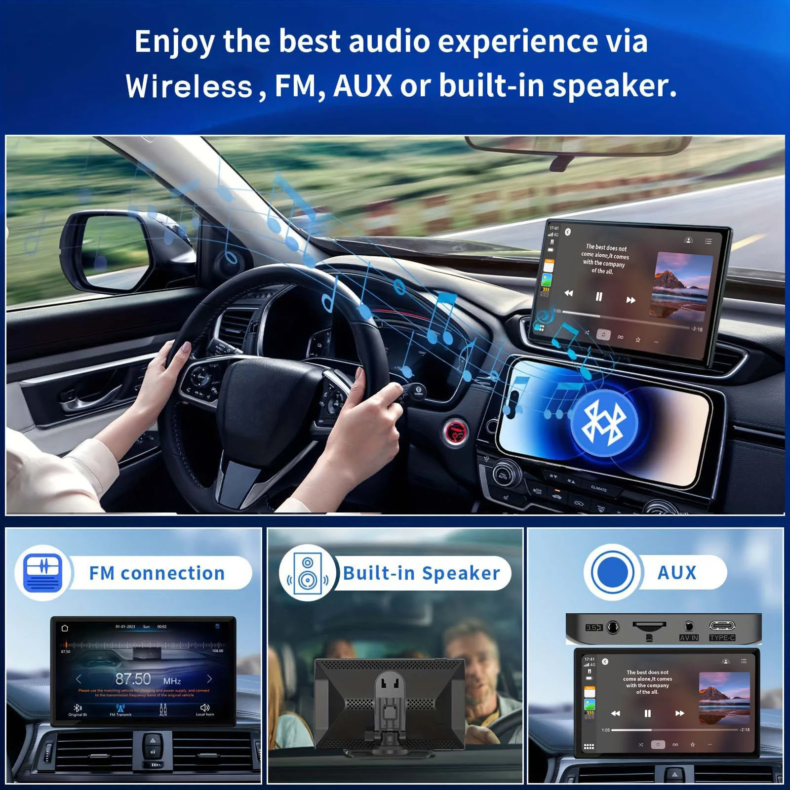 Car Multimedia Player Wireless Carplay Wireless Carplay Adapter Smart Carplay Box Universal Portable Wireless Carplay Car Stereo 10.26" inch HD Touchscreen For Car With CarPlay & Android Auto With Mirror Link