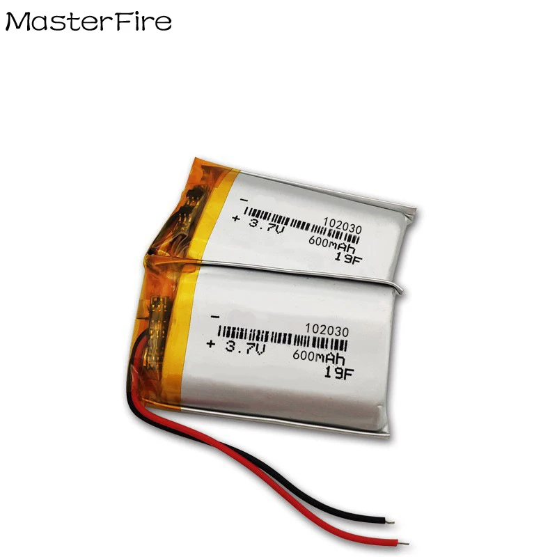 

4PCS 102030 600mah 3.7V Lithium Polymer Battery For Bluetooth Earphone Electric Toothbrush DVD Rechargeable Li-polymer Batteries