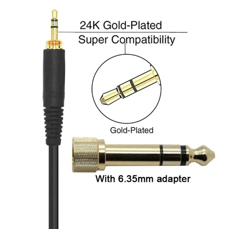 High quality 6.35MM + 3.5MM Spring Headphone Cable for AKG K240 K702 Q701 K271 K267 K712 Headset Replacement Audio Wire