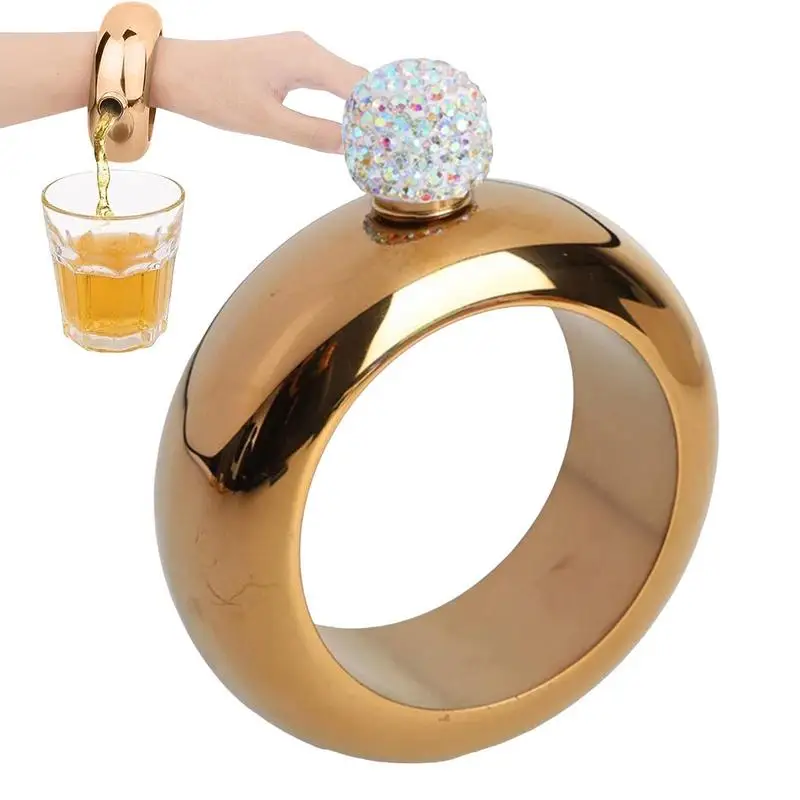 

Bracelet Flask Stainless Steel Bracelet Hip Flask 3.5 Oz Cute Bracelet Flask For Dance Birthday Whiskey Music Festivals