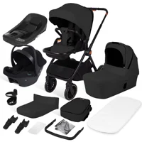 Système de poussette de voyage 4-en-1 BabyVoyage avec siège auto, base ISOFIX, poussette haute pour nouveau-né, nacelle et fonction 360° °   Conception réversible et pliable 1