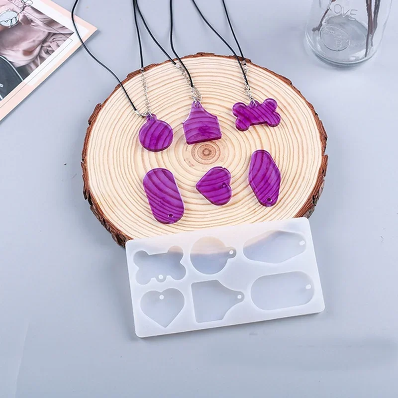 DIY Pendant Silicone Mold Keychain Mold Resin Mold Dog Bone Hanging Tag 1pcs Resin Crafts Pet Supplies Jewelry Making Tools