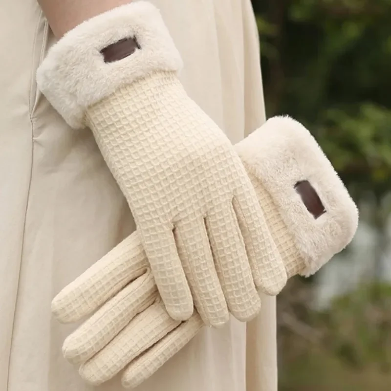 Plush Wrist Thick Glove Sensitive TouchScreen Mitten Against Cold Protective Gloves Autumn Winter Outdoor Skiing Thermal Mittens