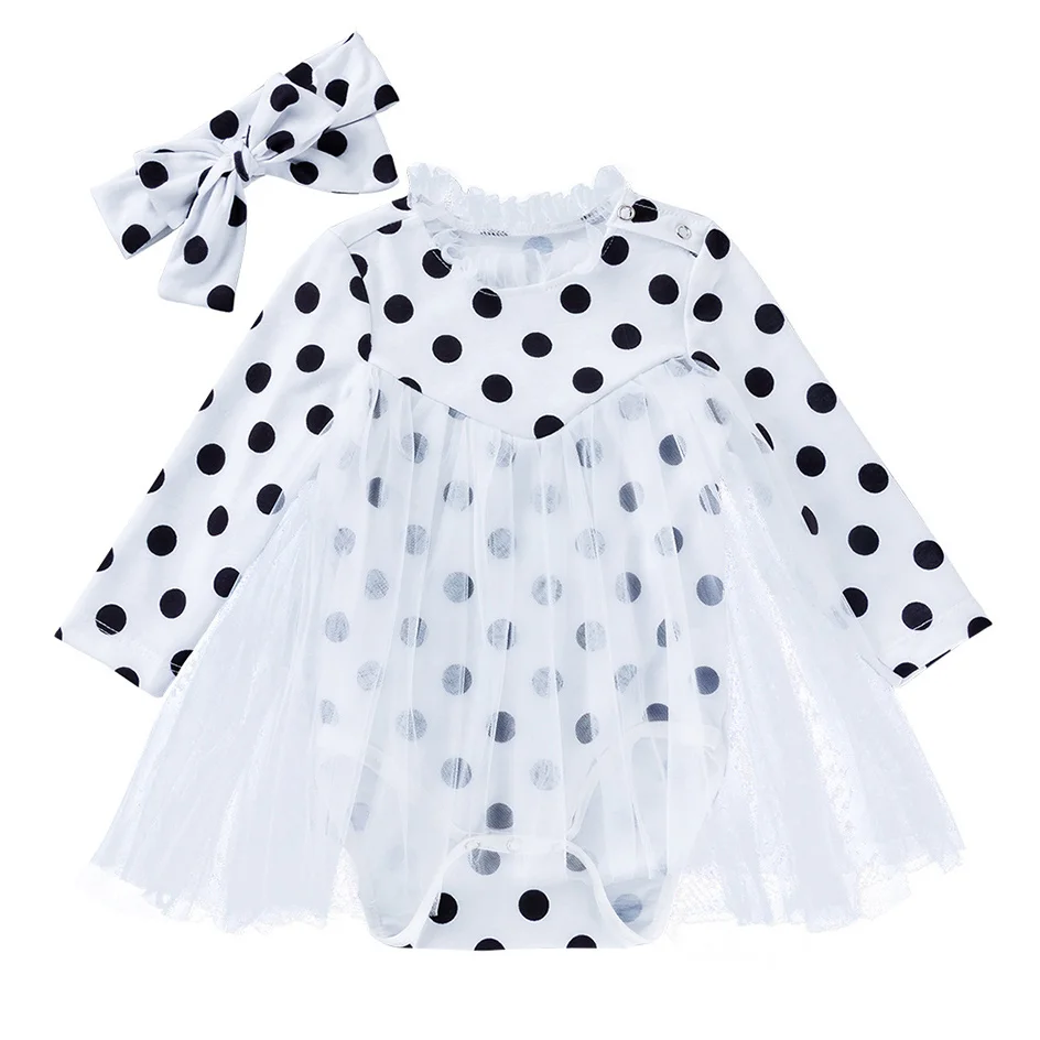 Bamboo fiber children's clothes Newborn TUTU Ropmer Polka Dot Girl Clothes Long Sleeve Jumpsuits Baby Rompers Spring Autumn Infant Clothing Baby Bodysuits classic