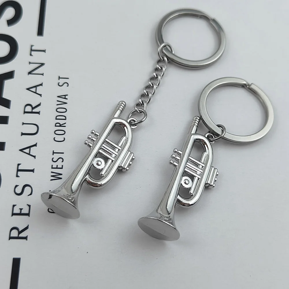 

Classic Saxophone Pendant Keychain Zinc Alloy Instrument Keychains Hip-hop Men Women Car Keyring Fashionable Jewelry Accessories