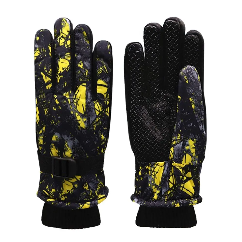 Kids Winter Thicken Snow Adjustable Warm Gloves Unisex Waterproof Ski Mittens_voghion.com