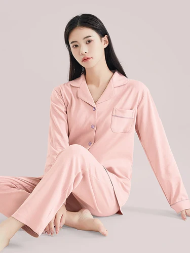 여성용 순면 잠옷, 풀 슬리브, 순백색 잠옷, Mujer Invier 잠옷, 파인 코튼 잠옷, 팜므 PJ 세트 4