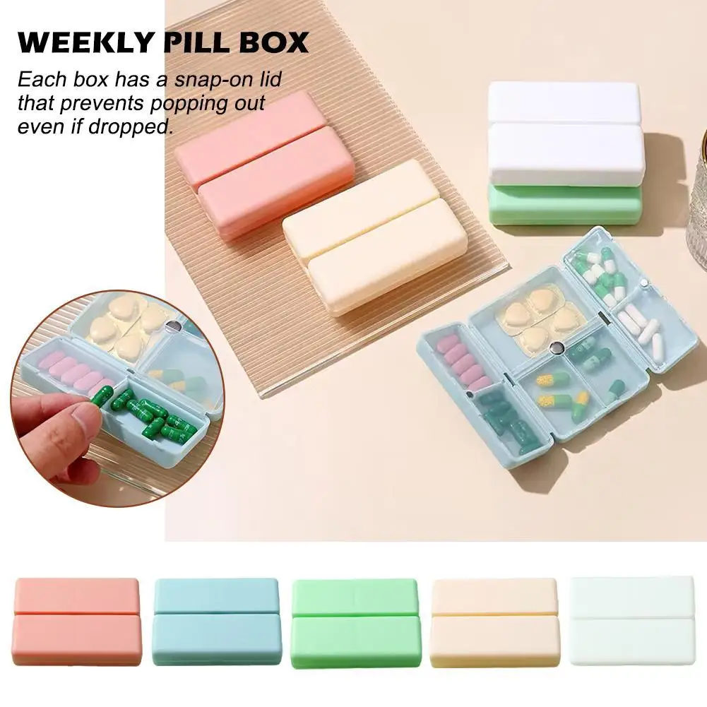

1PC Weekly Pill Box 7 Days Foldable Travel Medicine Holder Pill Box Tablet Storage Case Container Dispenser Organizer Tools