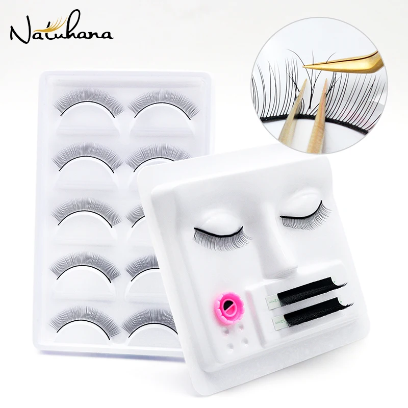 3In1 Eyelash Extension Practice Tray Flat Head Eyelashes Palette Glue Gasket Lashes Holder Training Display Makeup