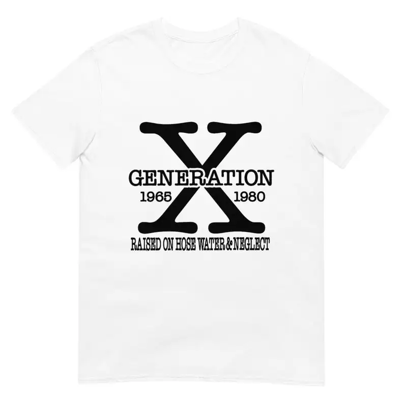 

Gen X Colors Shirt Cotton Tees Short Sleeve T Shirt O-Neck Clothing Summer
