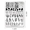NICOLE DIARY Leaves Flower Nail Art Stamping Plates Drawing Template Geometric Stripe Line 3D Image Stencil Mold Printing Tools 6