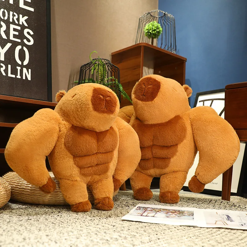 Peluche Capibara Simpatico Animale farcito Capibara 30 cm Morbido da Collezione Comodo Peluche Capibara per Bambini Adolescenti, Arancio Marrone Scuro