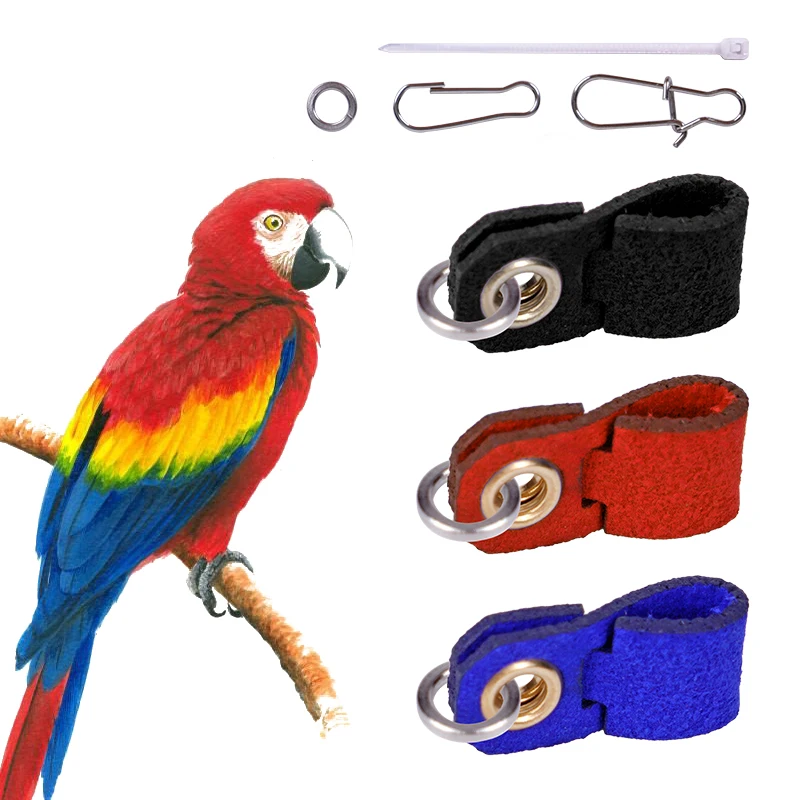 【17日迄】D-CLAW Po3 Parrot Pet Parrot Bird Leg Ring Ankle Foot Chain Leather Feet Ring