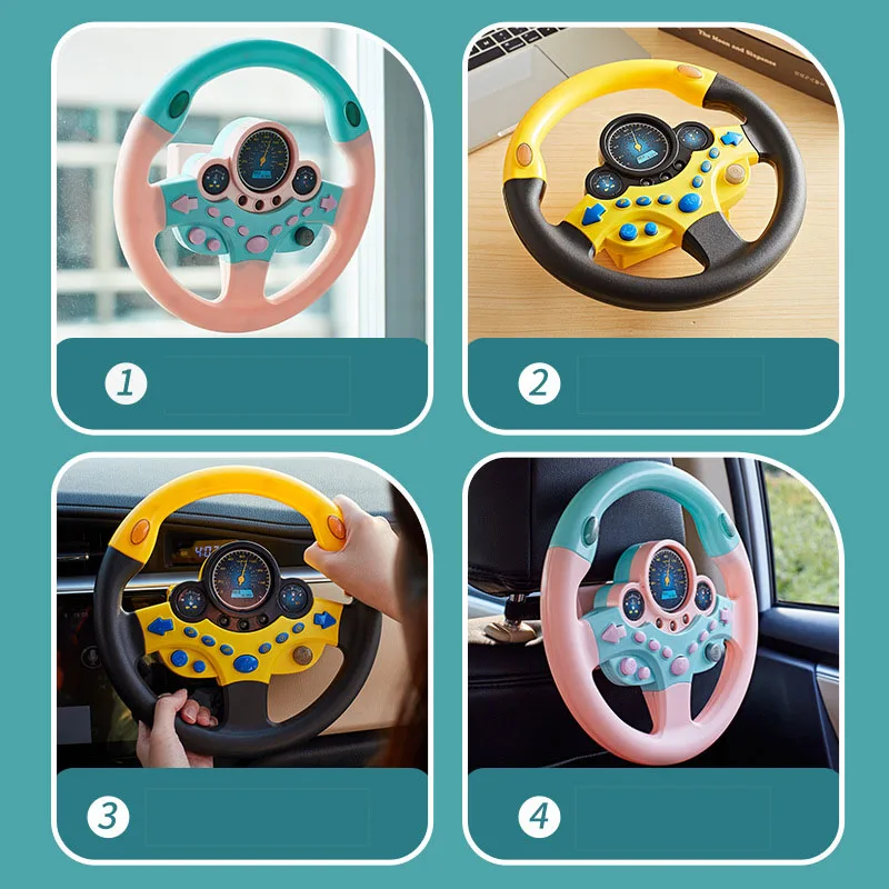 Kids Musical Steering Wheel Vocal Toys Eletric Simulation Steering Wheel Toy With Light Sound Baby Educational Copilot Toy Gift 2