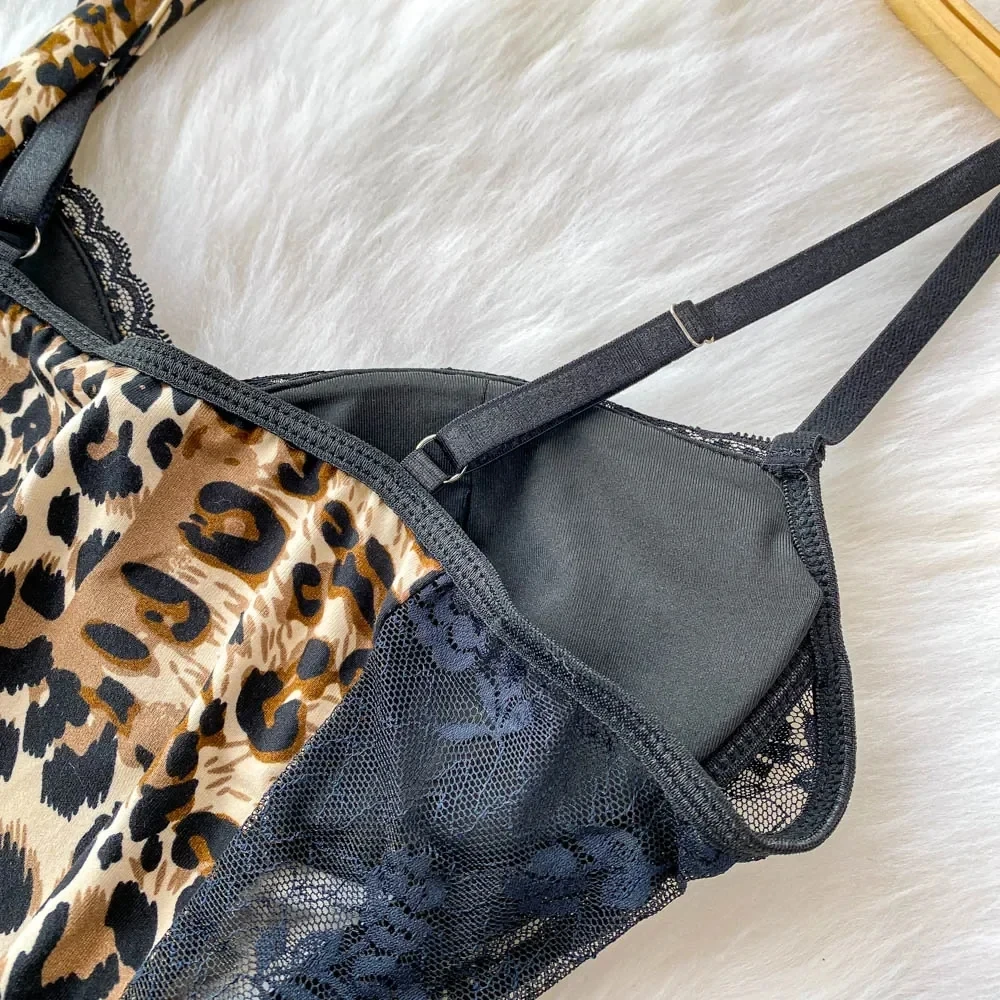 fitted bodysuit with animal print detail