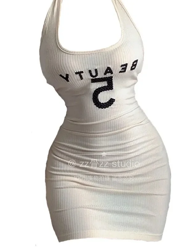 Sports Neck Hanging Suspender Dress For Women Summer Spicy Girl Sexy Temperament Tight Fitting Slim Fit  Buttocks Dresses UH4W 5