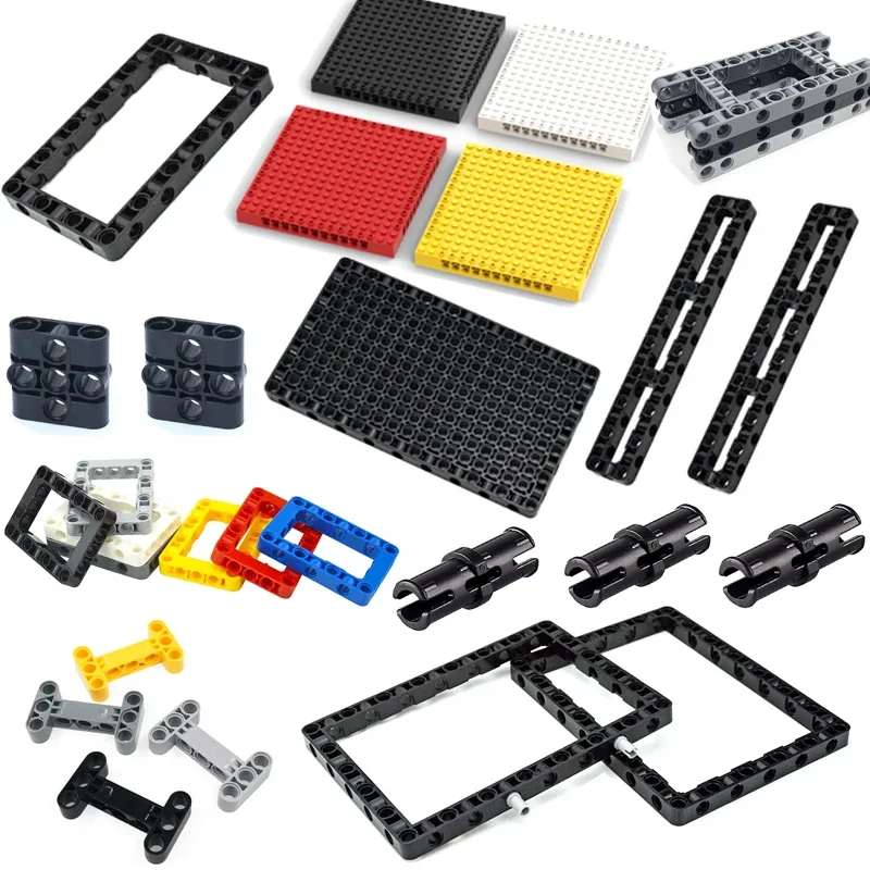 MOC 하이테크 두꺼운 벽돌 수정 된 Liftarm 빔 구멍 사각형 프레임 팔 빌딩 블록 부품 DIY 장난감 64179 64179 39794 67491