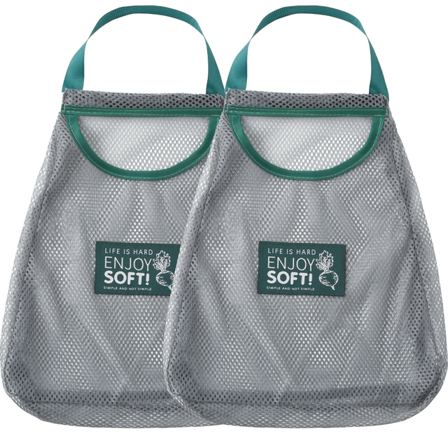 Reusable Eco Fruit Vegetable Bags Net Bag Produce Washable Mesh Bags wall mounted Kitchen Storage Bags Toys Sundries