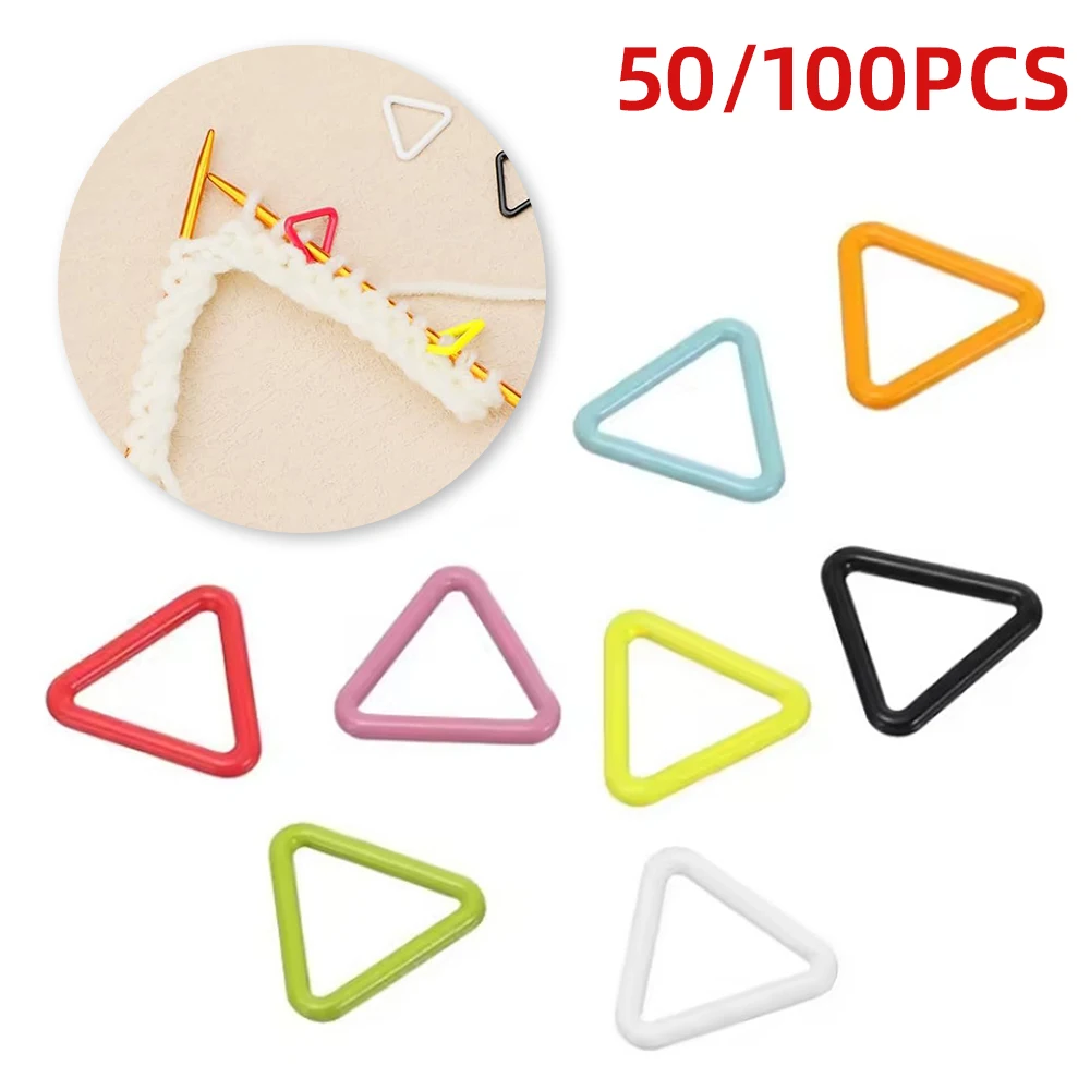 50/100Pcs Wool Knitting Tools DIY Marker Ring Triangle Sweater Counting Marker For Needlework Convenient Knitting
