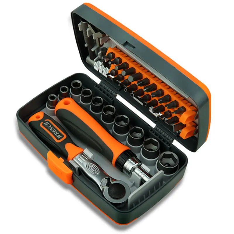 38 in 1 labor-saving ratchet multi-functional screwdriver set household hardware tool combination sleeve tool box