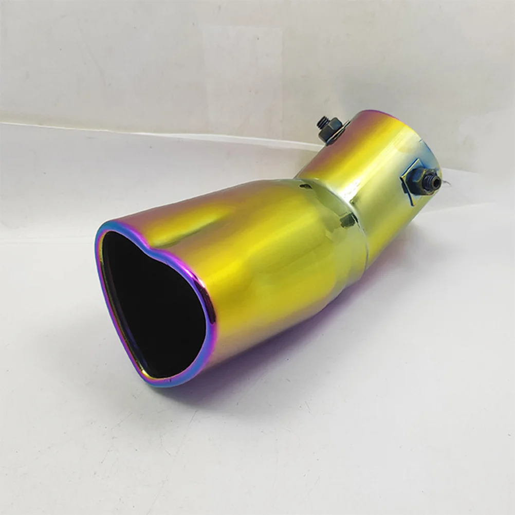 Cars Exhaust Tips Exterior Accessories for Women Heart Shaped Muffler Stainless Steel Heart-shaped Trailer Door Bumper Truck