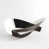 Wood Grain Metal Irregular Winding Fruit Tray, Geometric Art Stainless Steel Tray, Dining Table Decoration Storage Tray 6