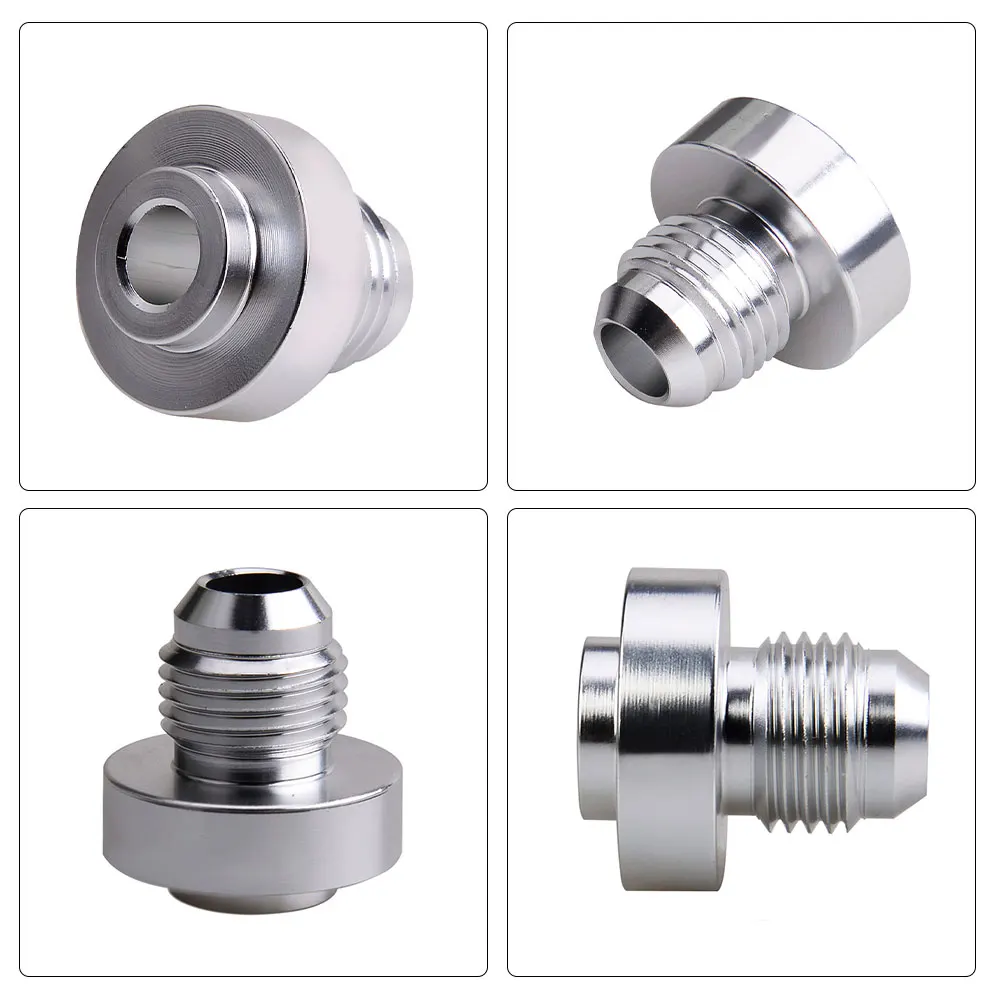 AN6 AN8 AN10 Aluminum Nitrous Hose Fitting Male Billet Straight Male Weld Fitting Adapter Weld Bung