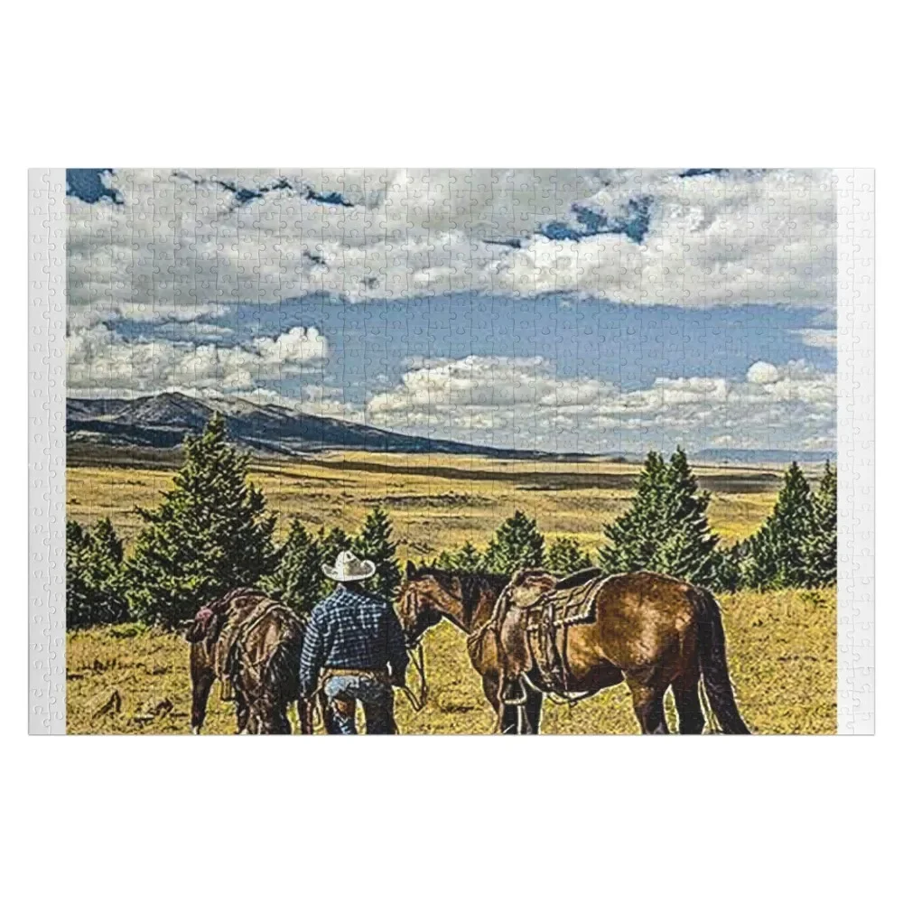 

fwc 5217 old west wild cowboy Jigsaw Puzzle Custom Name Child Toy Christmas Gifts Personalised Toys Wood Adults Puzzle