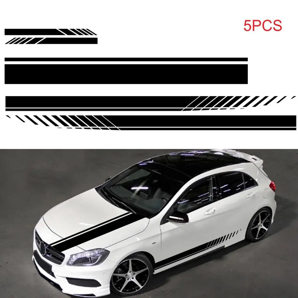 

5PCS Car Stickers And Decals,Stripe Graphic Sticker for Car Auto Racing Body