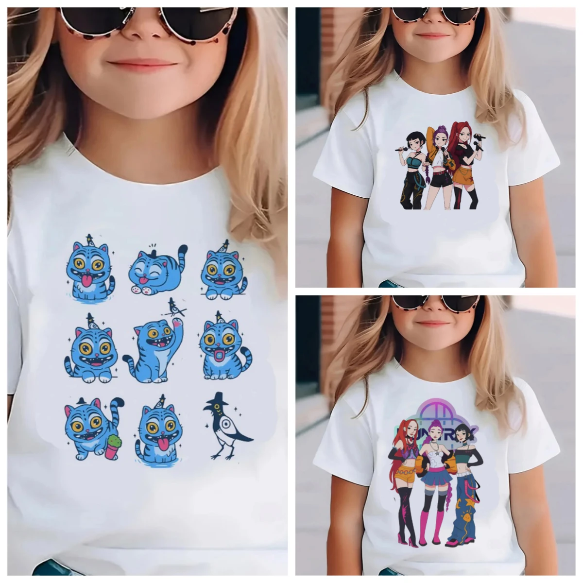 Demon Hunters Kinder Outfit - 100% Baumwolle Top & Shorts Set Mädchen