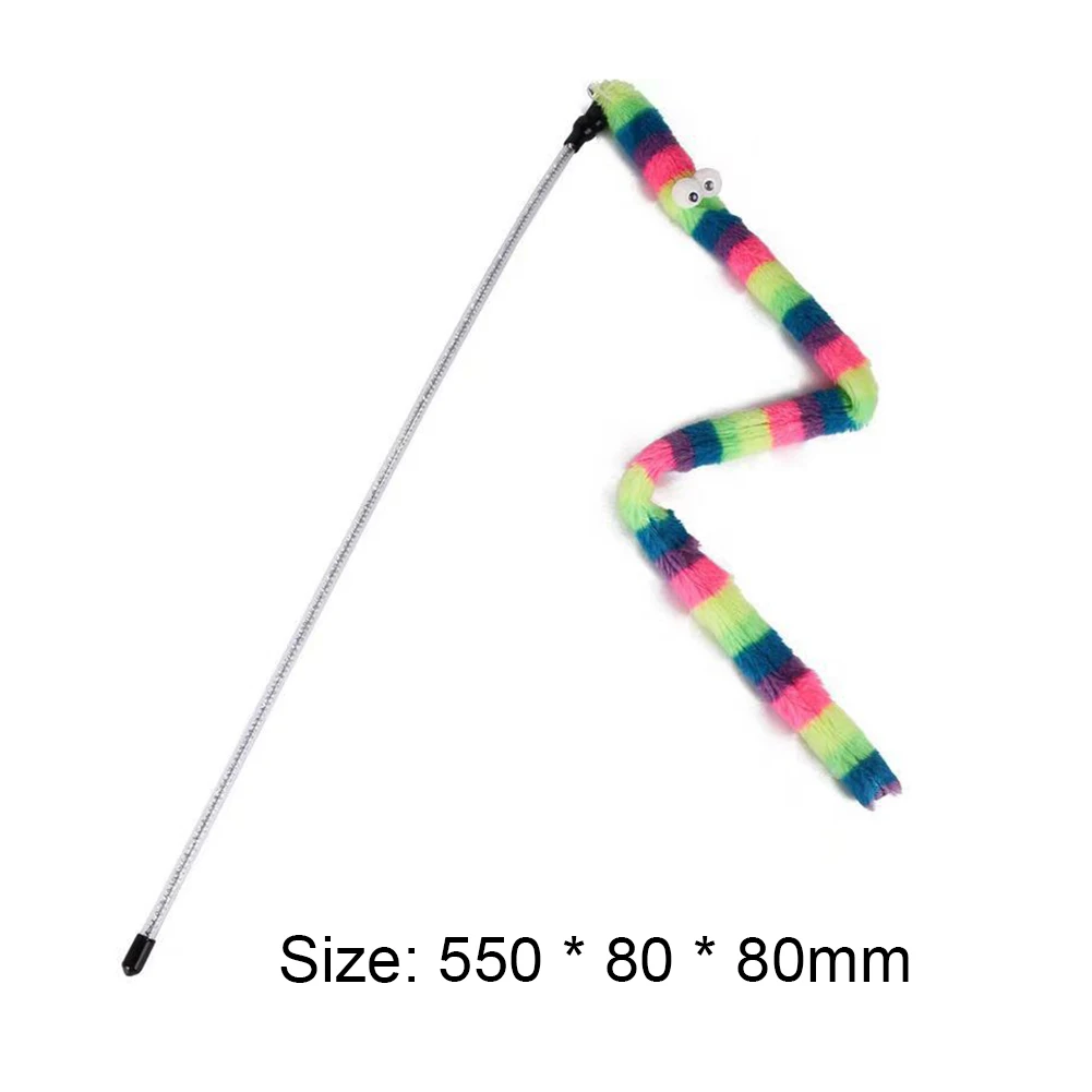 Bite-Resistant Feather Cat Teaser Wand – Cute Caterpillar Interactive Stick for Kittens