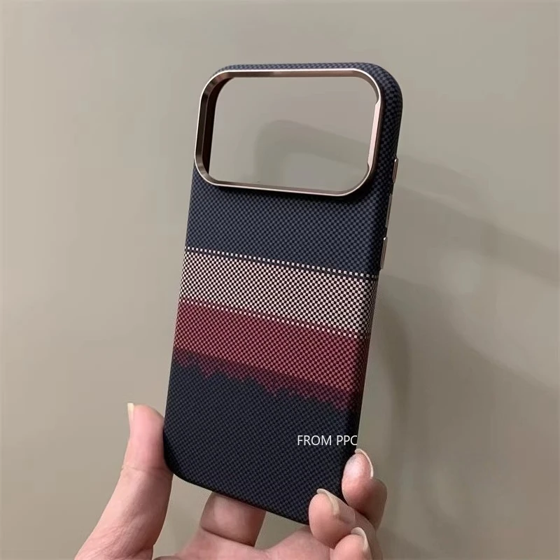 Carbon Fiber Texture Magnetic Phone Cover with Alloy Lens Protection and Enhanced Charging Capabilities