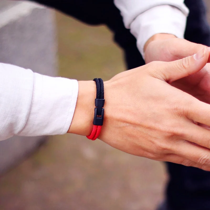 Men Double Layer Rope Bracelet Pirate Accessory