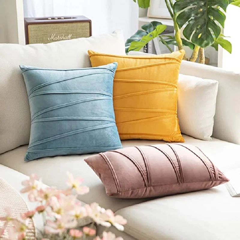 Sofa Velvet Cushion Covers Amazon Inyahome Decorative Plush Velvet